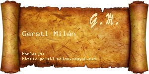Gerstl Milán névjegykártya