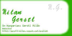 milan gerstl business card