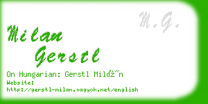 milan gerstl business card